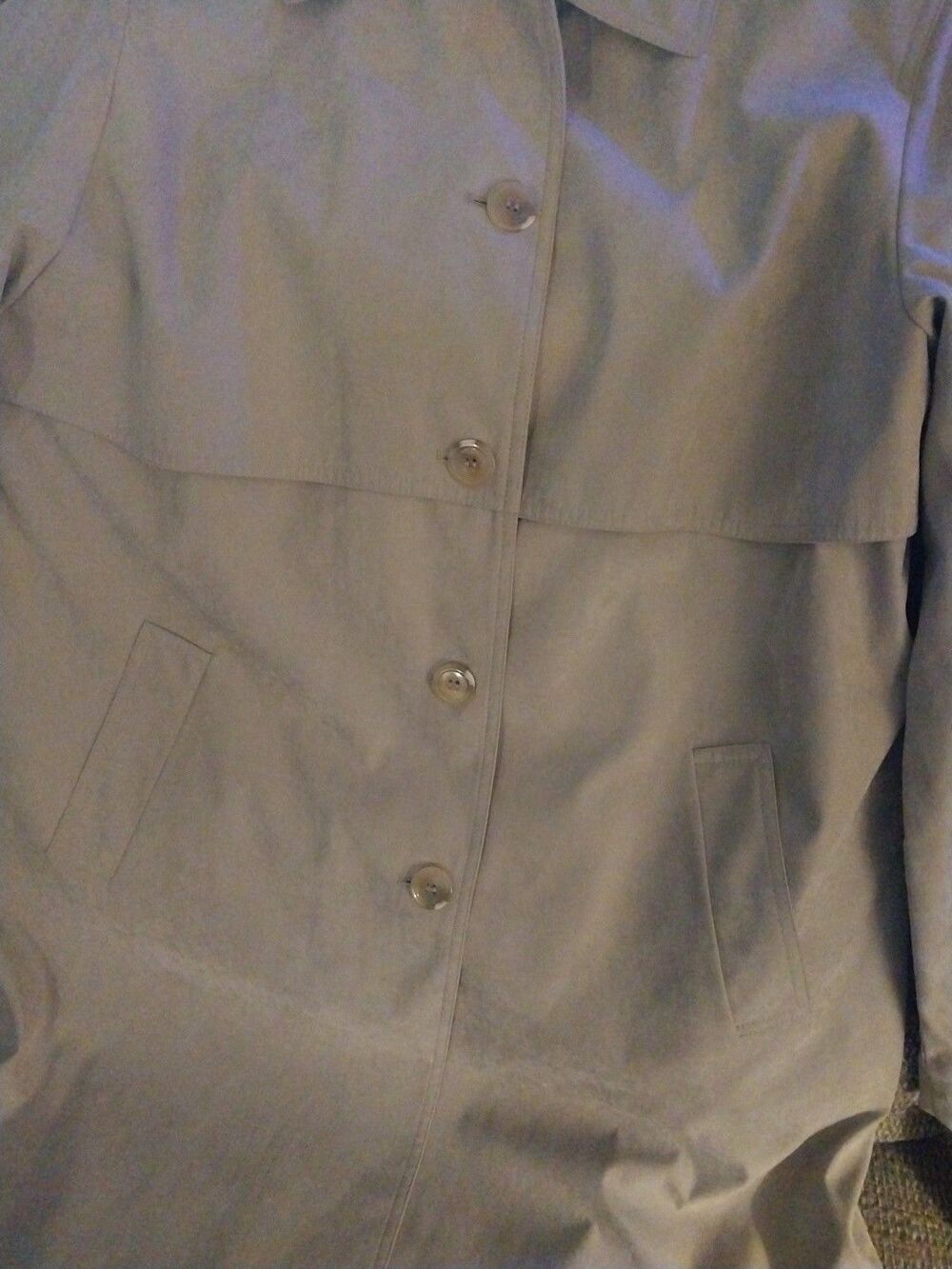 Gallery Womens Size 2X Beige Belted Trench Coat Rain Jacket Hooded Plus - Picture 3 of 15